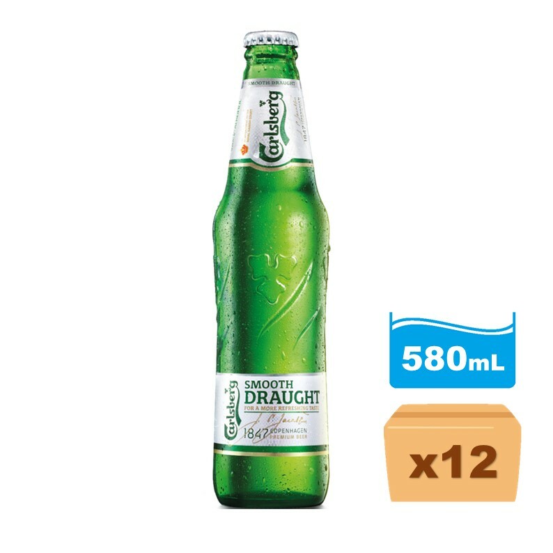 醇滑嘉士伯啤酒 (大樽裝) 580ml x12樽