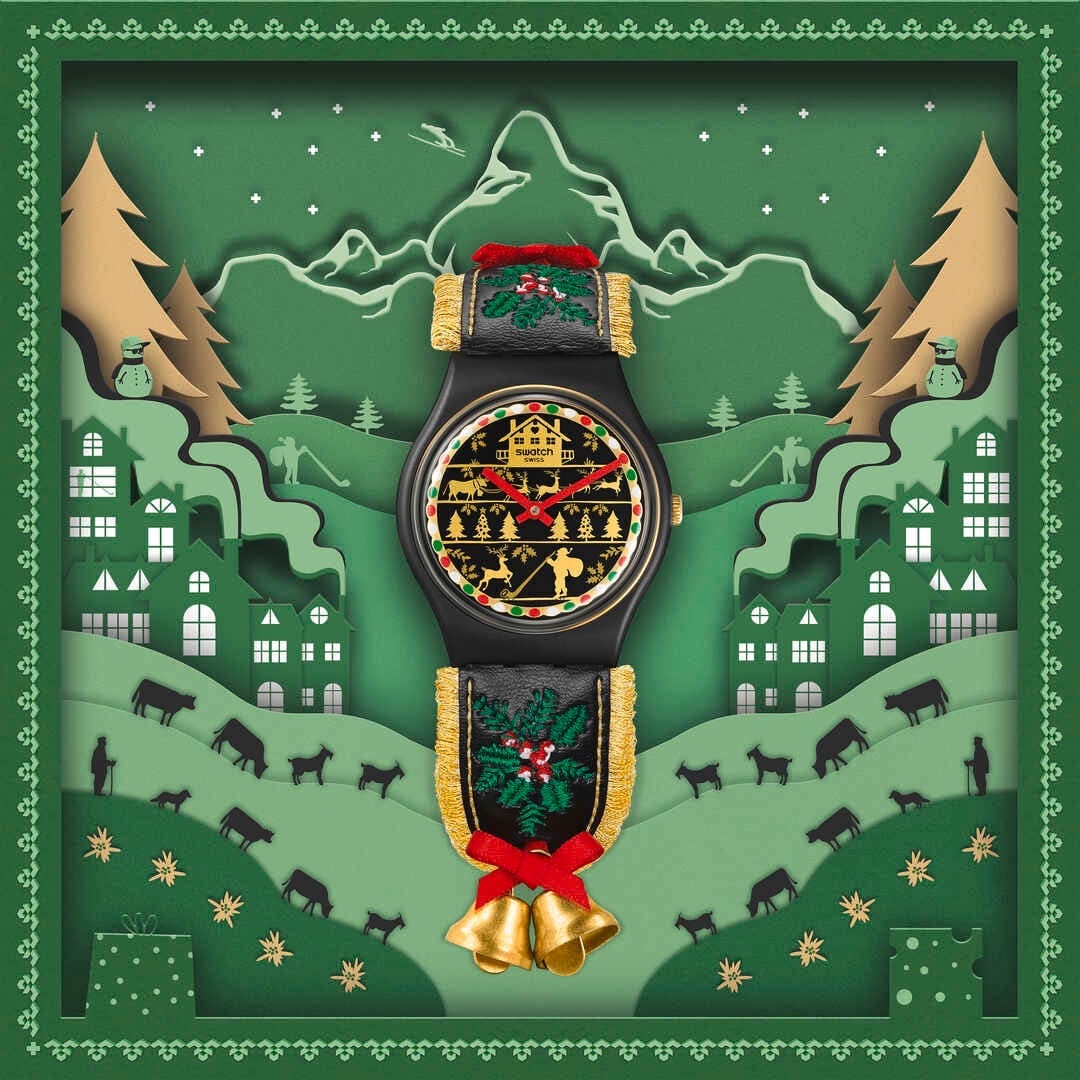 【Swatch】XMAS 精裝限量 SO28B115 34mm 現代鐘錶