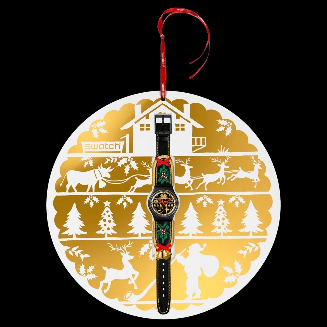 【Swatch】XMAS 精裝限量 SO28B115 34mm 現代鐘錶