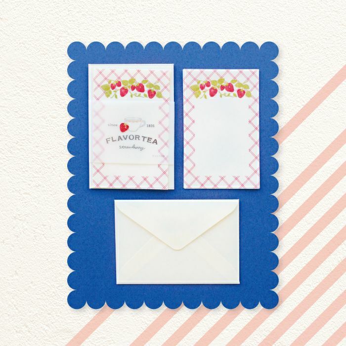 草莓茶 美濃和紙信紙組｜日本古川紙工