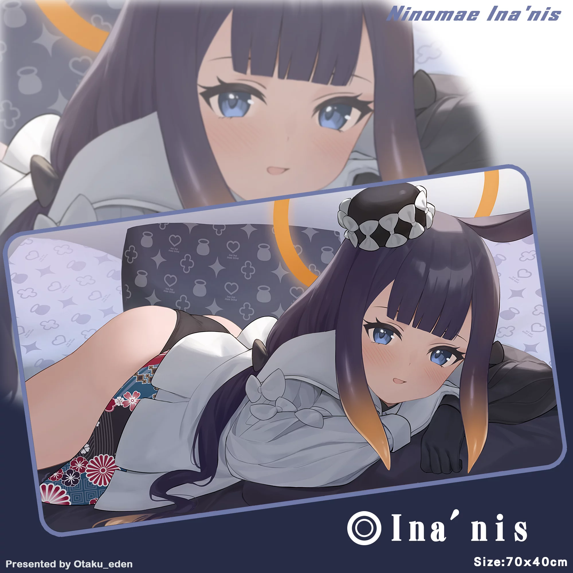 「同人代購」FF40 Ninomae Ina'nis [S.W] 滑鼠.桌遊兩用墊 70x40cm-附:動態桌布 尺寸:70*40CM