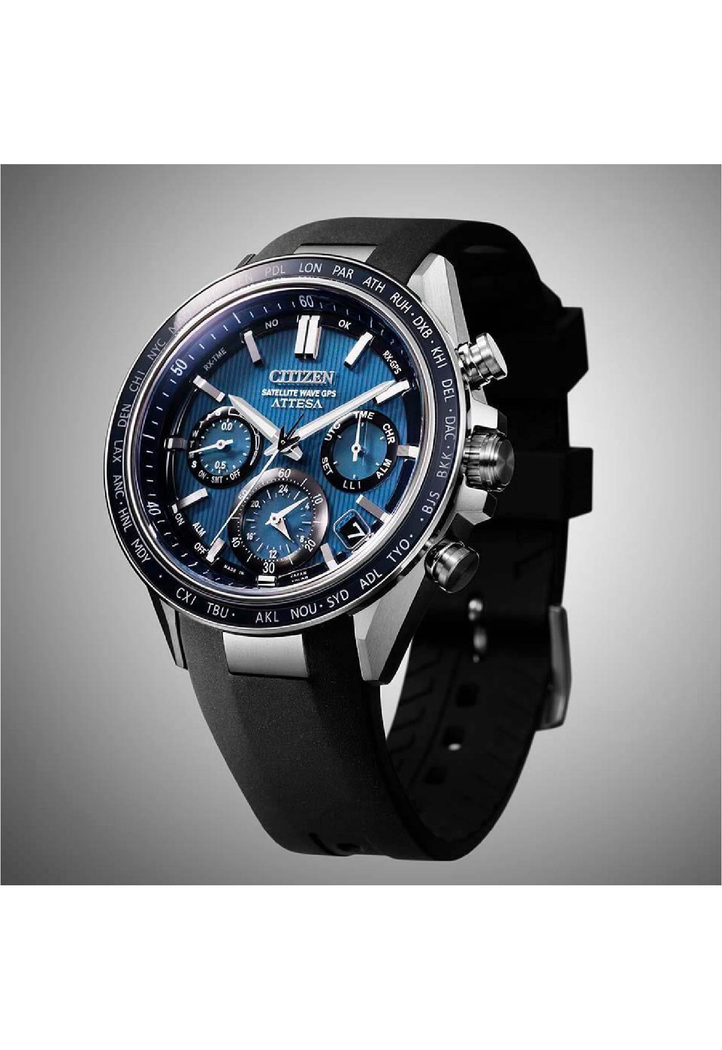 萬年鐘錶 - Citizen 星辰錶  ATTESA  鈦金屬光動能GPS衛星對時男錶 CC4050-18L  錶徑44.6MM