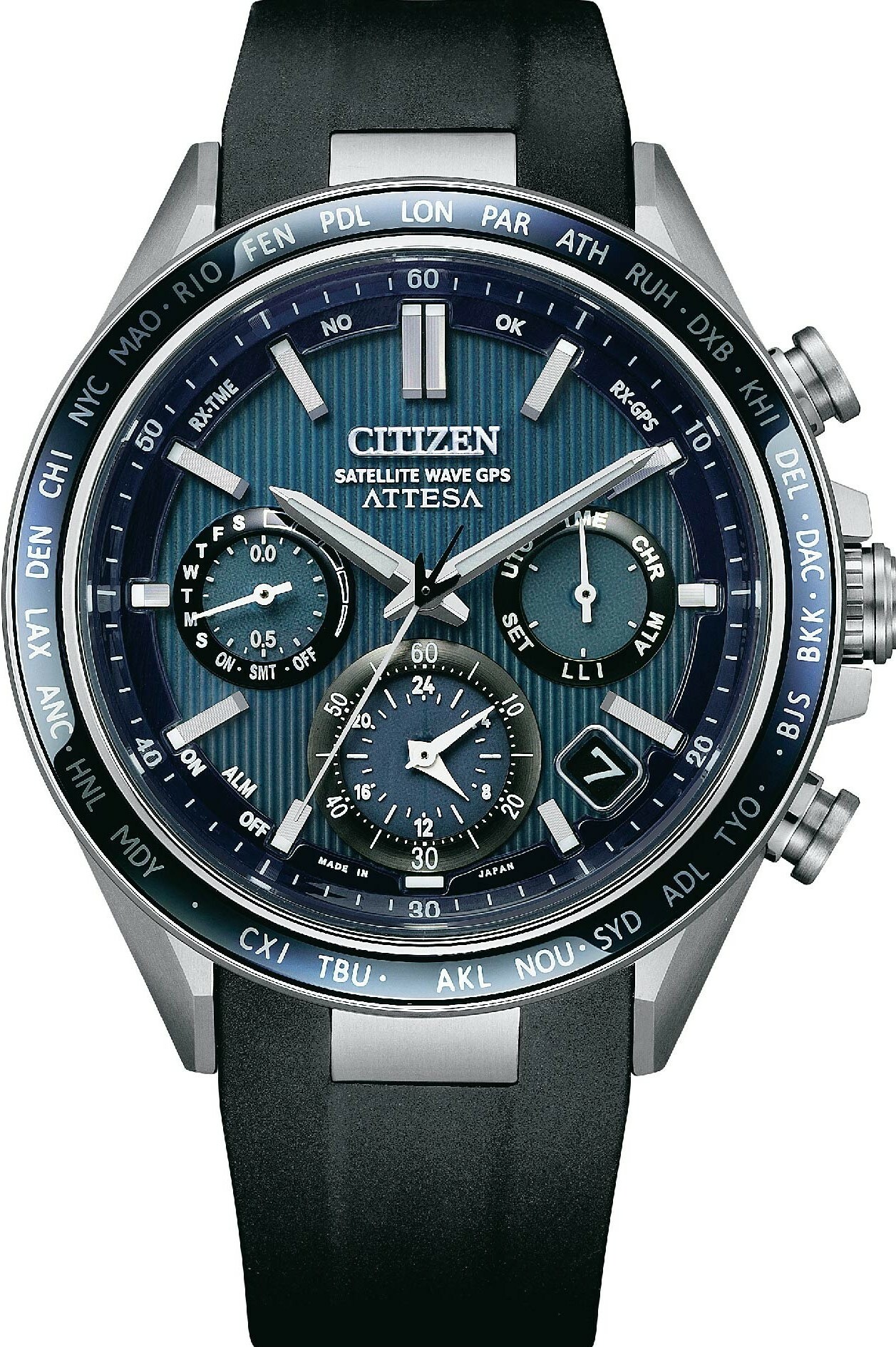 萬年鐘錶 - Citizen 星辰錶  ATTESA  鈦金屬光動能GPS衛星對時男錶 CC4050-18L  錶徑44.6MM