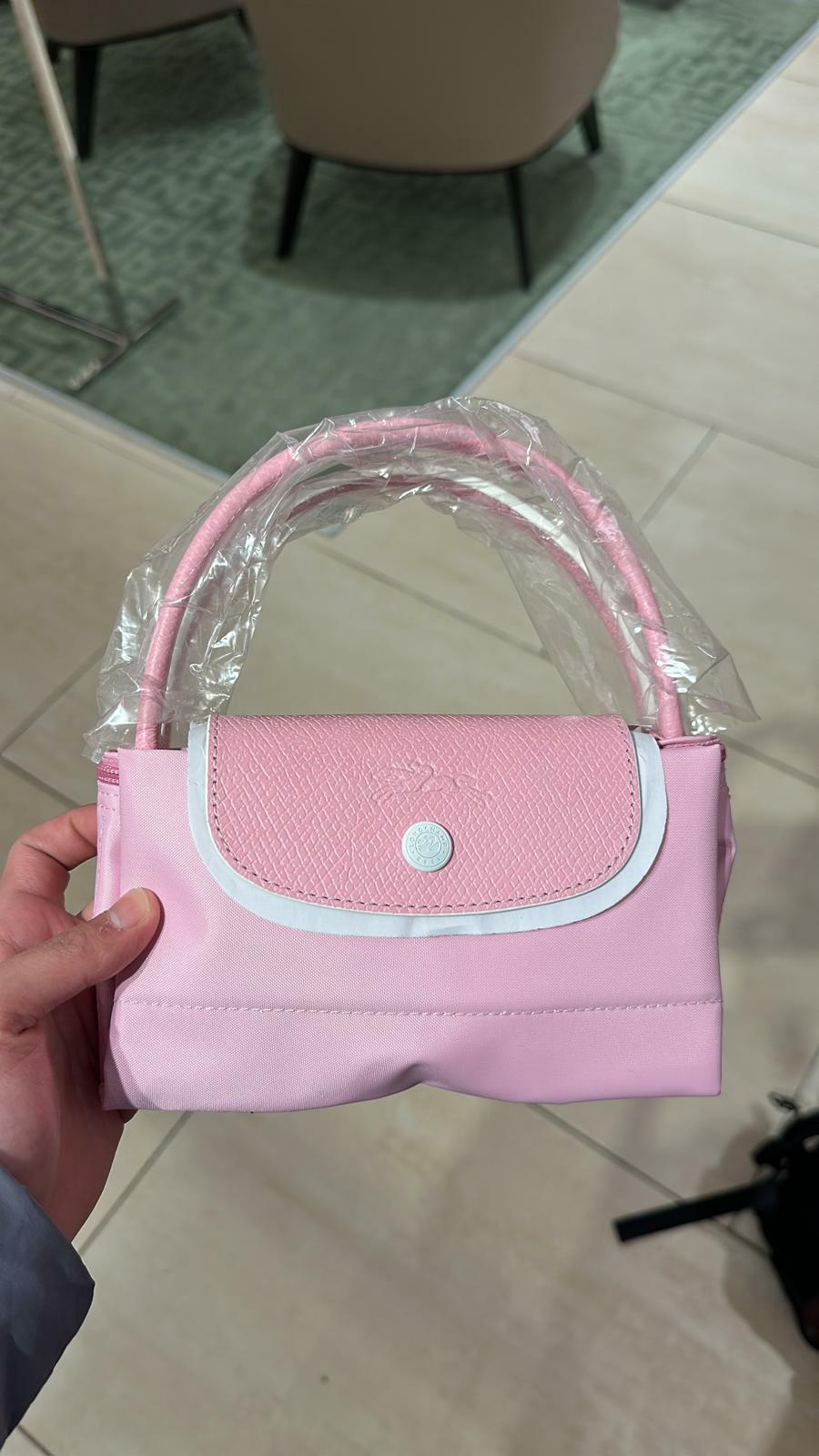 [E] LONGCHAMP LEPLIAGE SHORT HANDLE S SIZE,BABY PINK, L1621619P36 (ELC253)