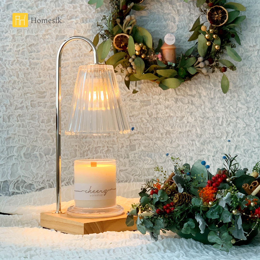 白橡木香氛融蠟燈(透明玻璃)