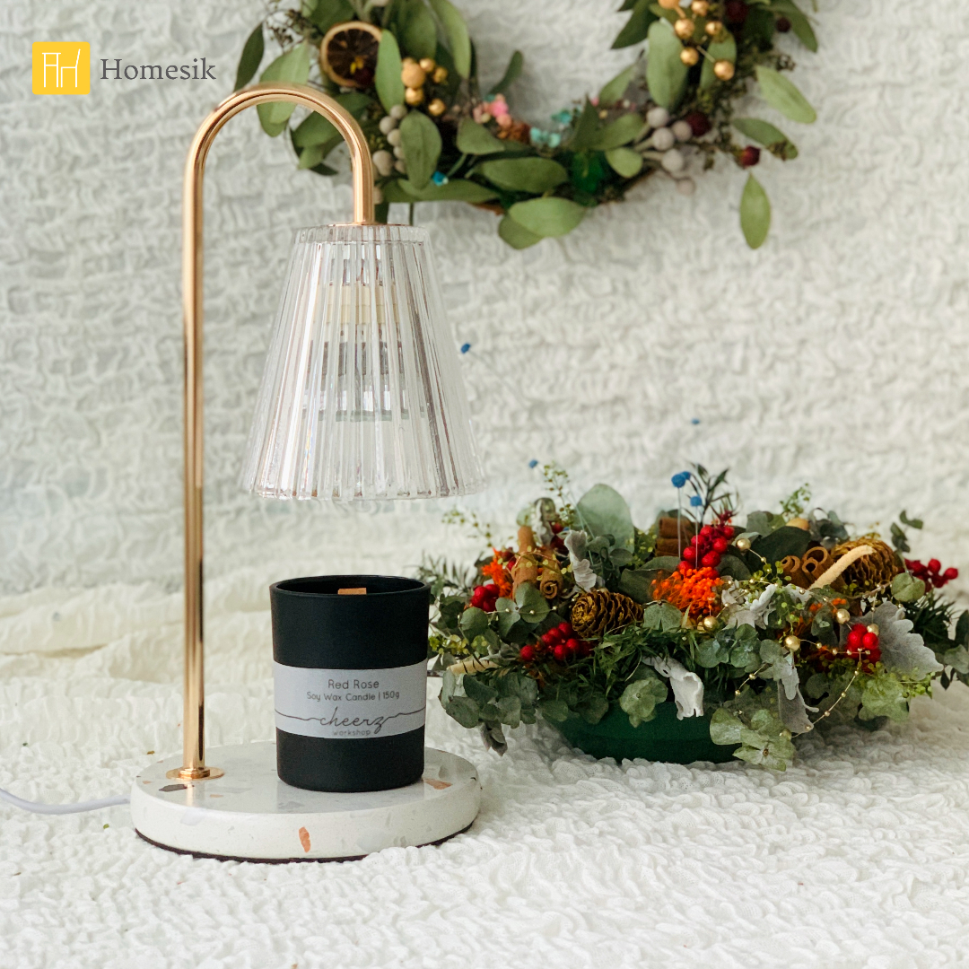 水磨石玻璃香氛融蠟燈(透明)