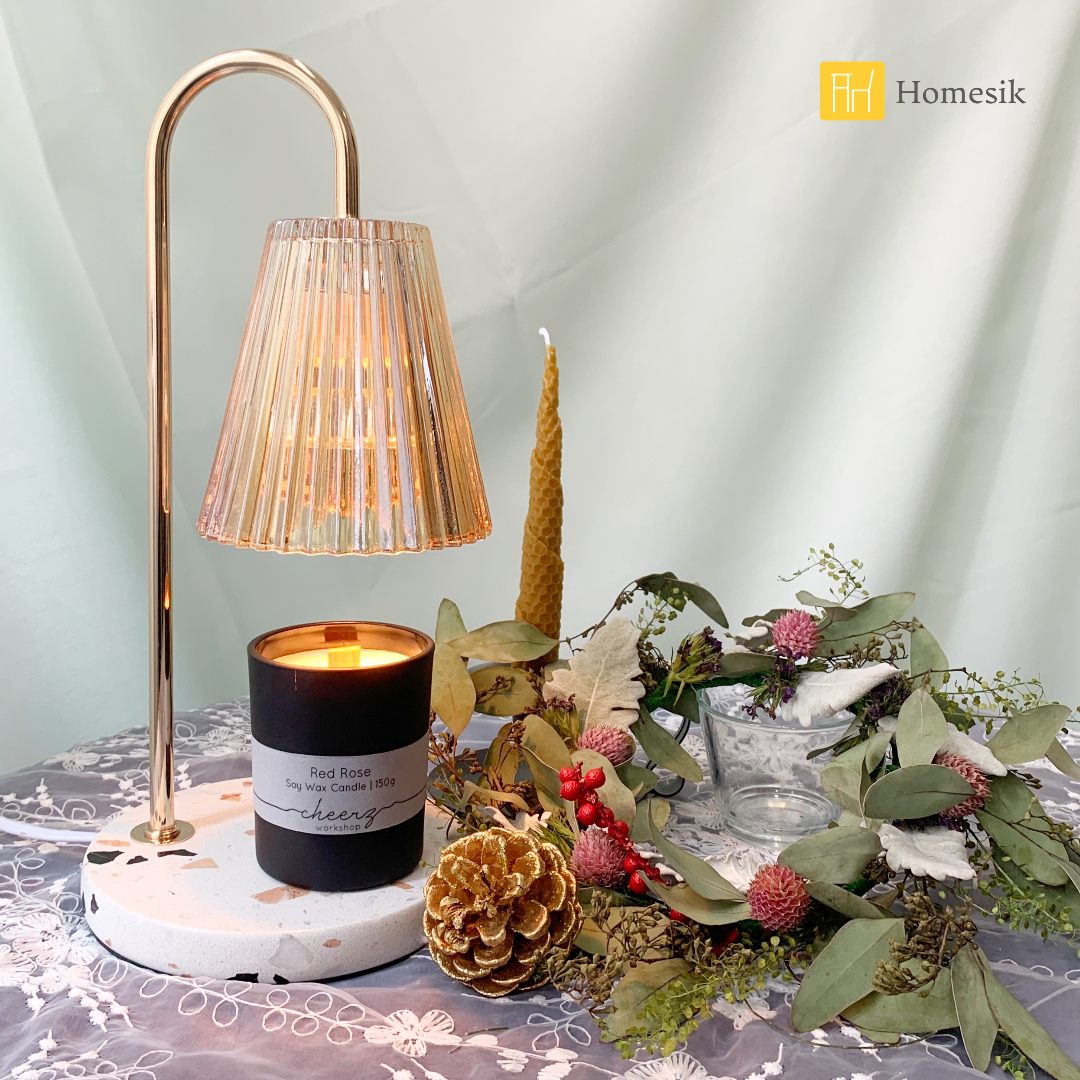 水磨石玻璃香氛融蠟燈(琥珀)