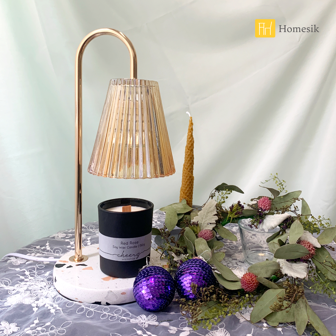 水磨石玻璃香氛融蠟燈(琥珀)