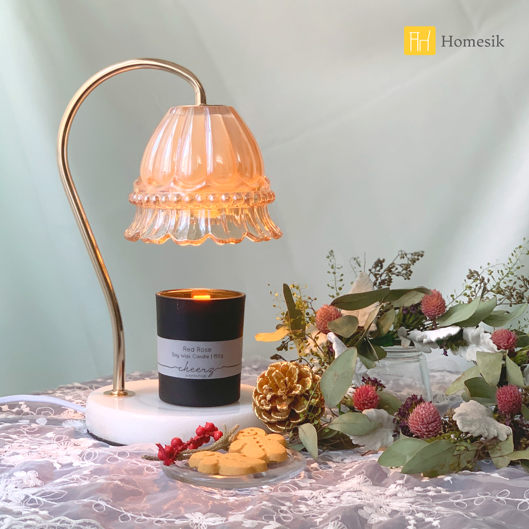 大理石香氛融蠟燈 (玻璃花)