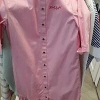 [S] KARL LAGERFELD PUFF SLEEVE SHIRT DRESS PINK, 22UW1302-510 PINK, FINAL SALE (SKL389)