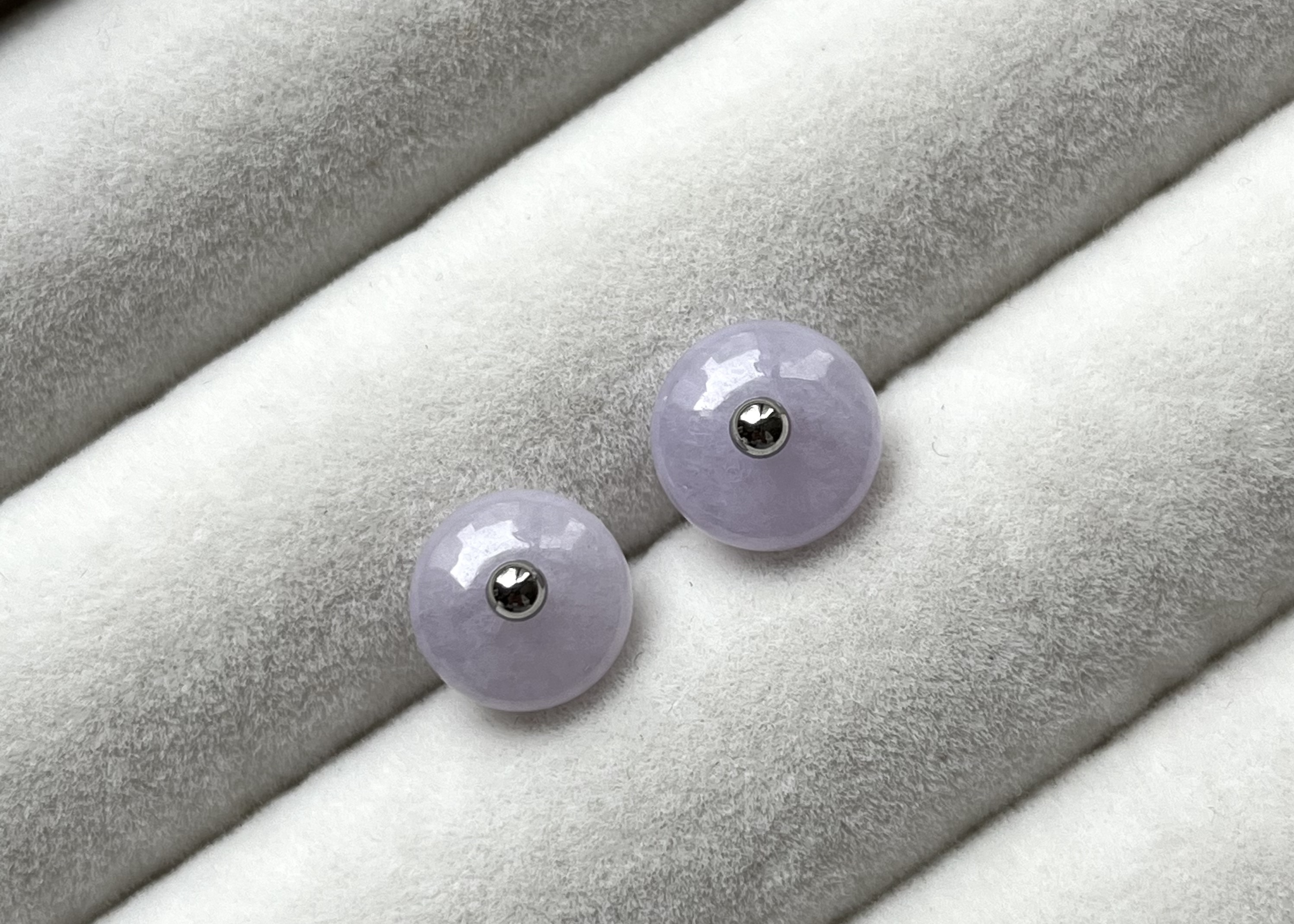 原創設計絕美粉紫耳釘