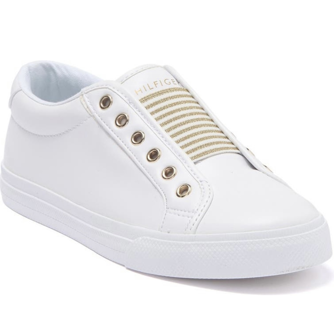 [特價] Tommy Hilfiger - 小白鞋👟無鞋帶款 金色款