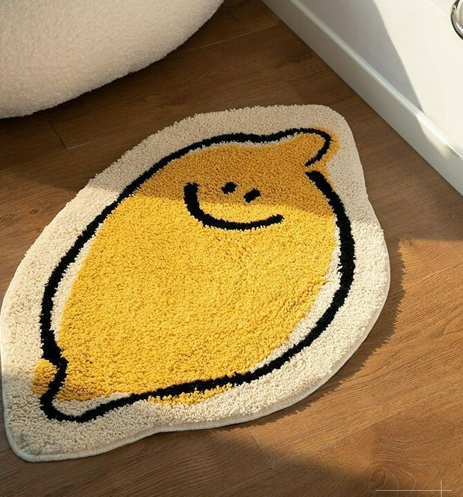 《1454》搞怪檸檬地墊((仿羊絨))