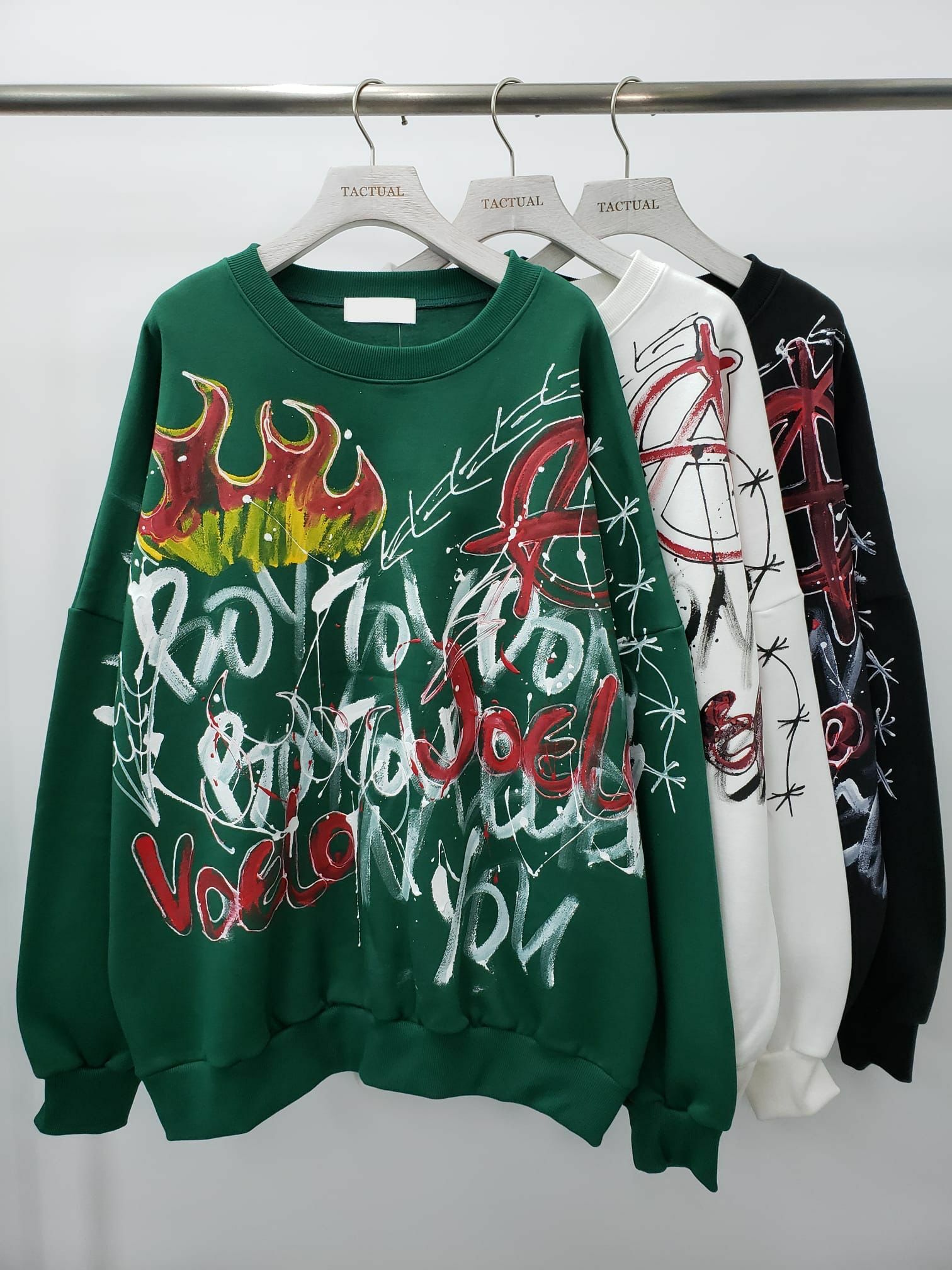 塗鴉圖案衛衣(薄抓毛底) T4323