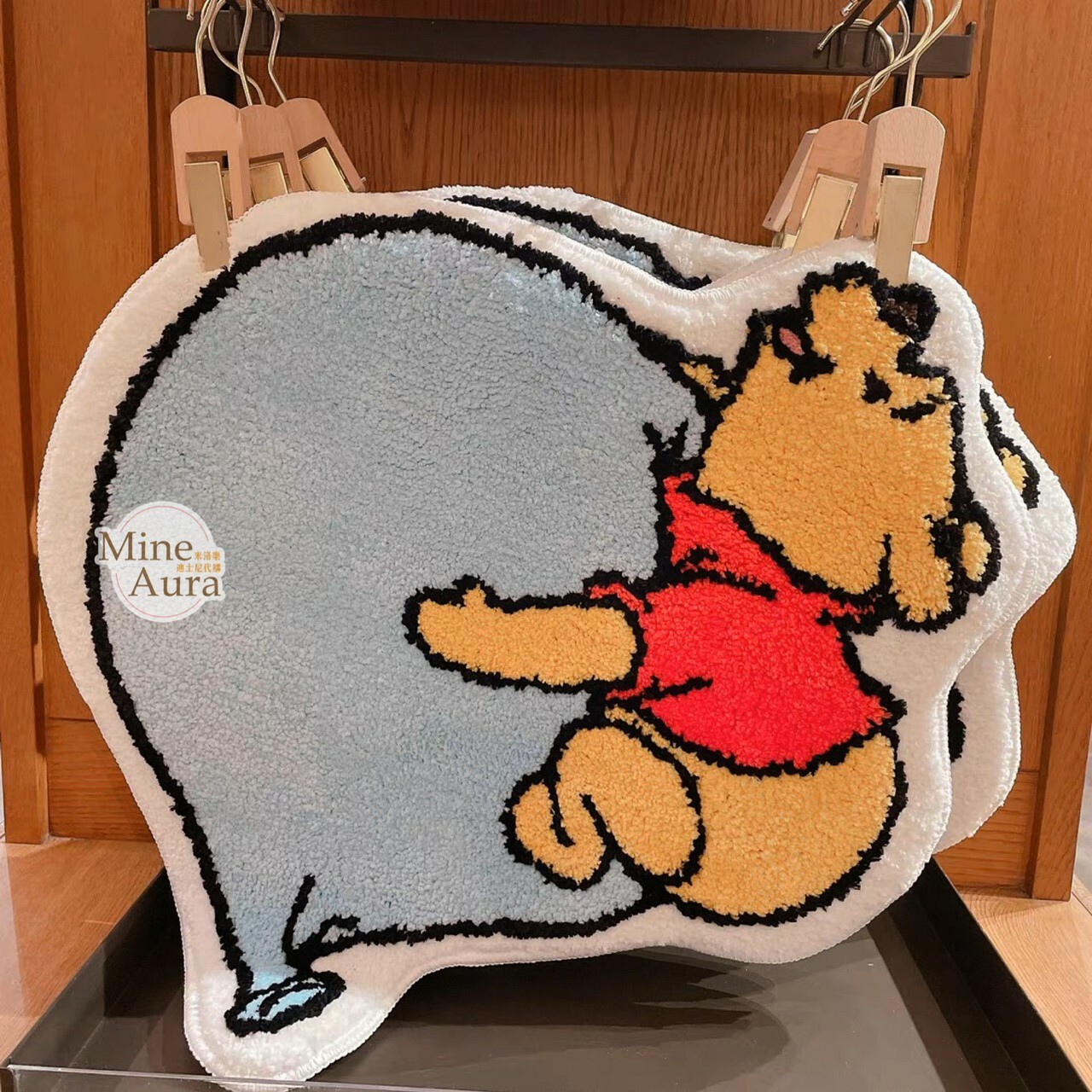 噗噗 小熊維尼 Winnie the Pooh 藍色氣球 地墊 -上海迪士尼樂園