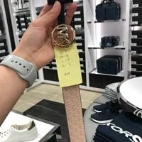 [S] MICHAEL KORS 558385-680 TWIST REVERSIBLE BELT PINK, 722947374302 (SMK225)