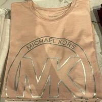 [S] MICHAEL KORS OUT LET BIG LOGO T-SHIRT,POWDER BLUSH, JU150B497J-POWDER BLUSH (SMK227)