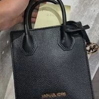 [S] MICHAEL KORS 35S1GM9T0L MERCER XS NS SHOPPER CROSSBODY BAG, BLACK, 194900272497 (SMK228)