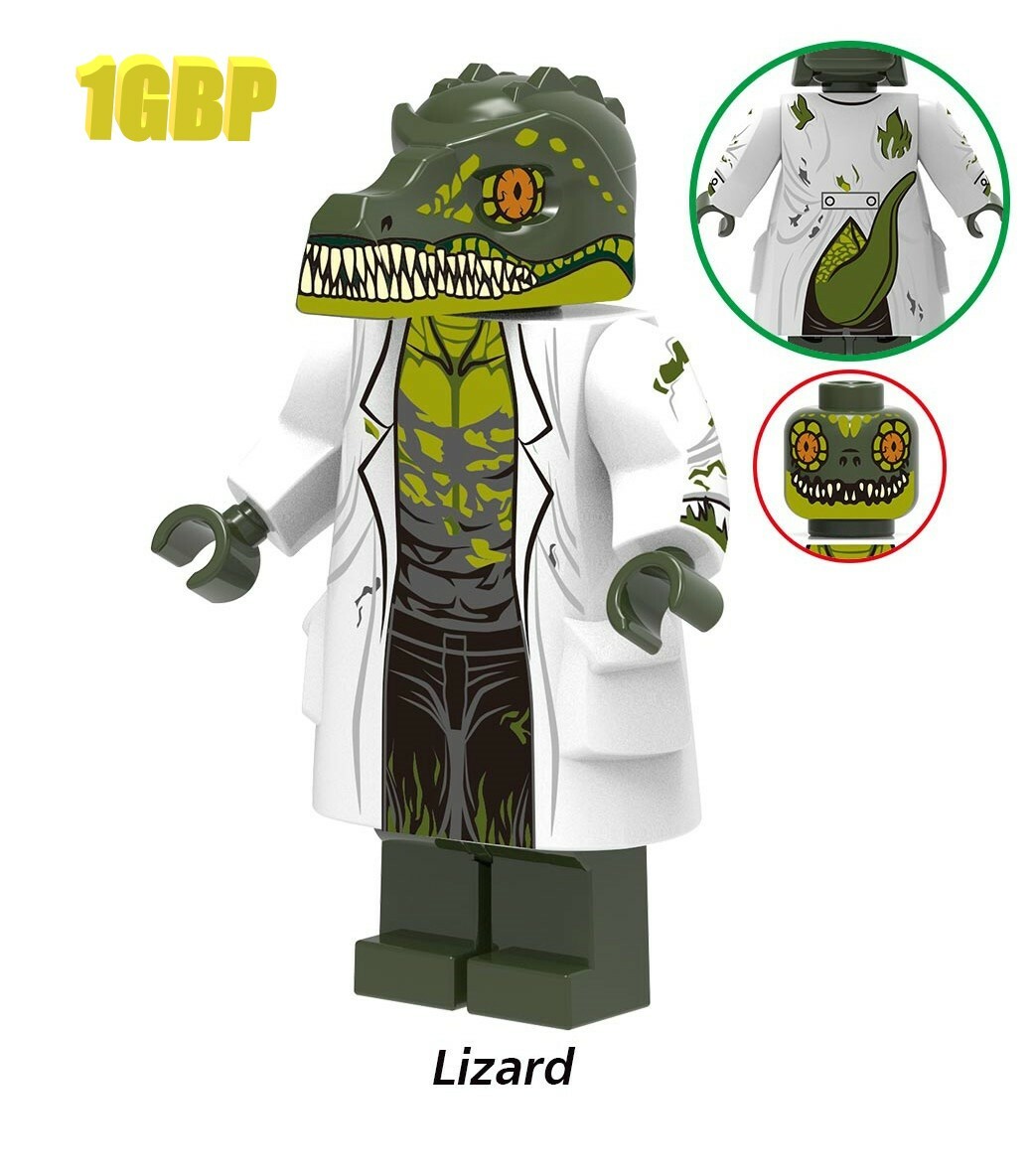 1GBP Special Offer: Lizard Spider-Man Custom Marvel Super Heroes Minifigs Minifigures Fit Lego X1345