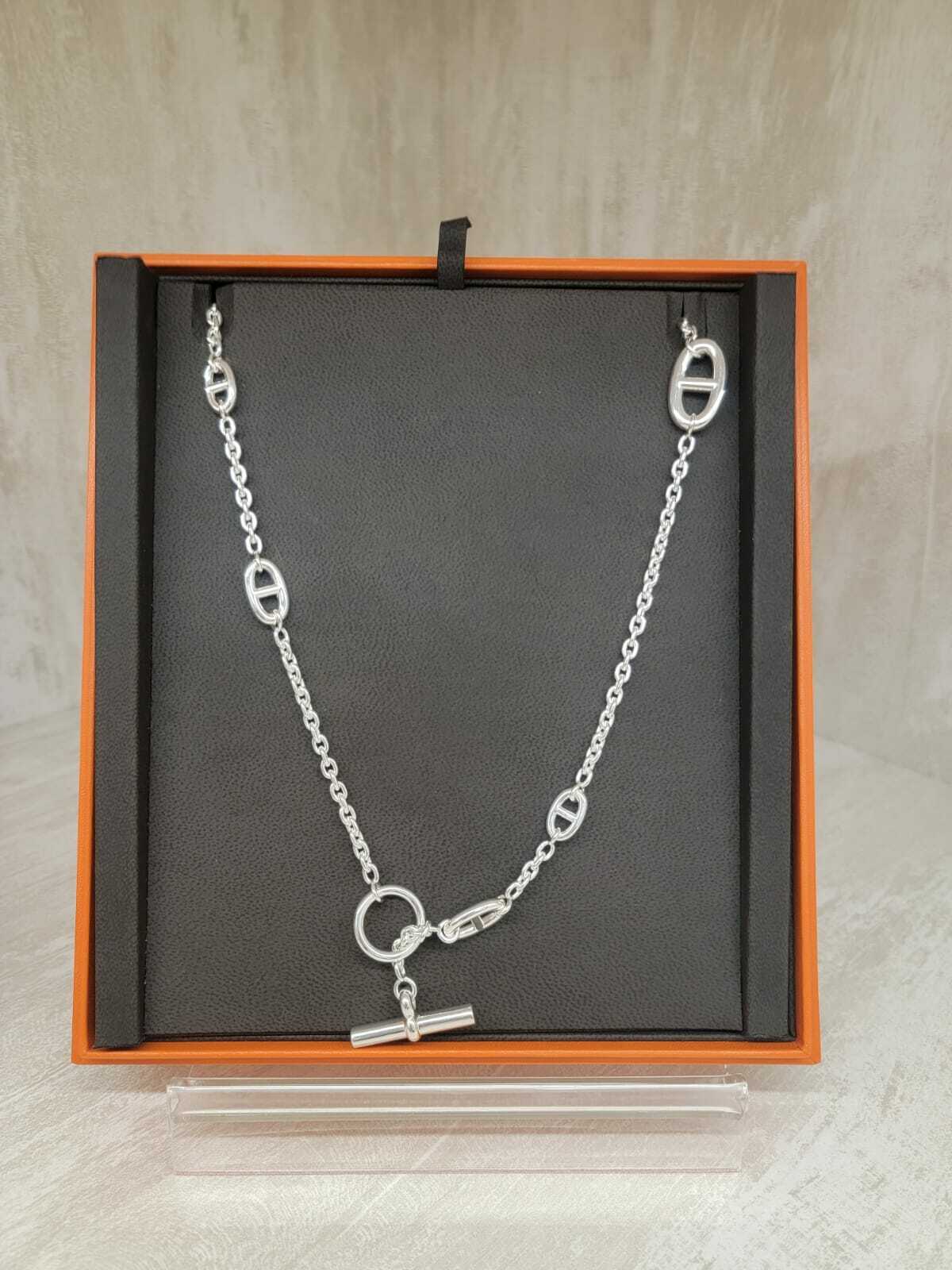 Hermes 925 FARADOLE long Necklace 80/120/160CM 純銀 豬鼻頸鏈