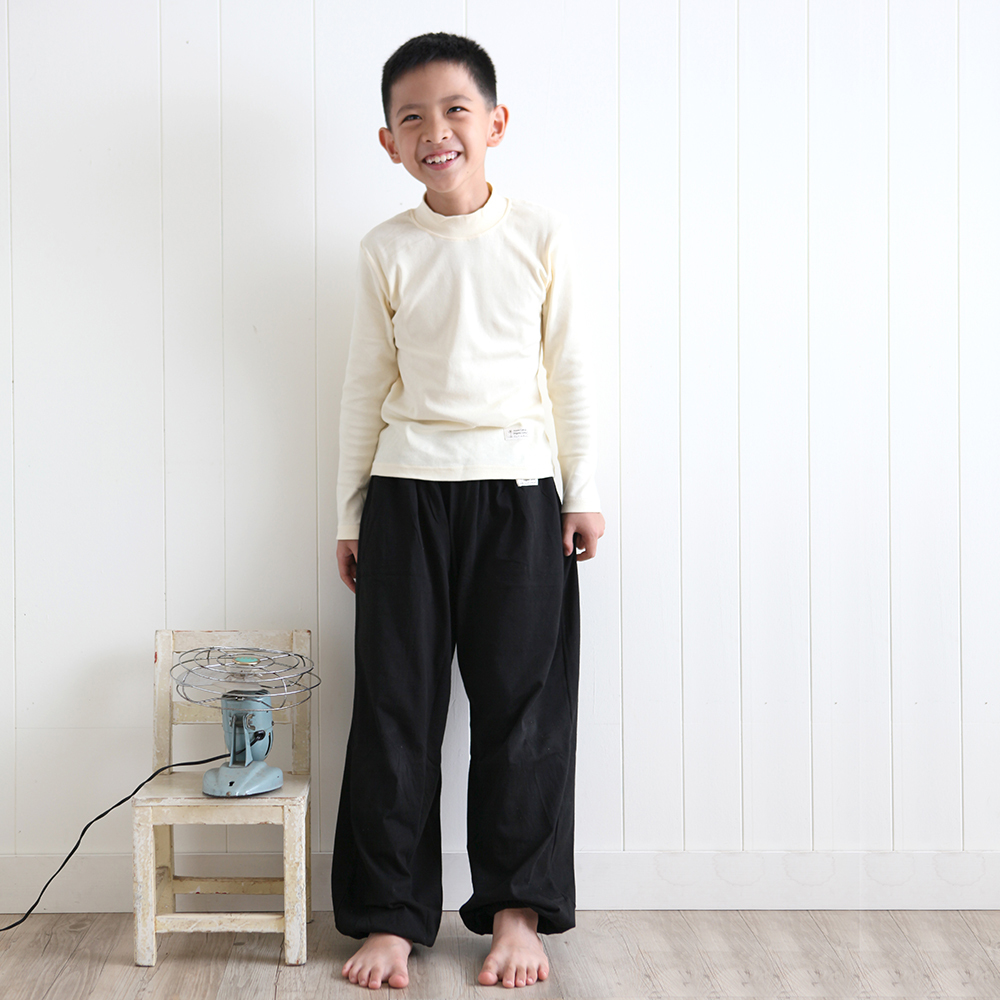 有機棉兒童功夫褲穿搭範例2