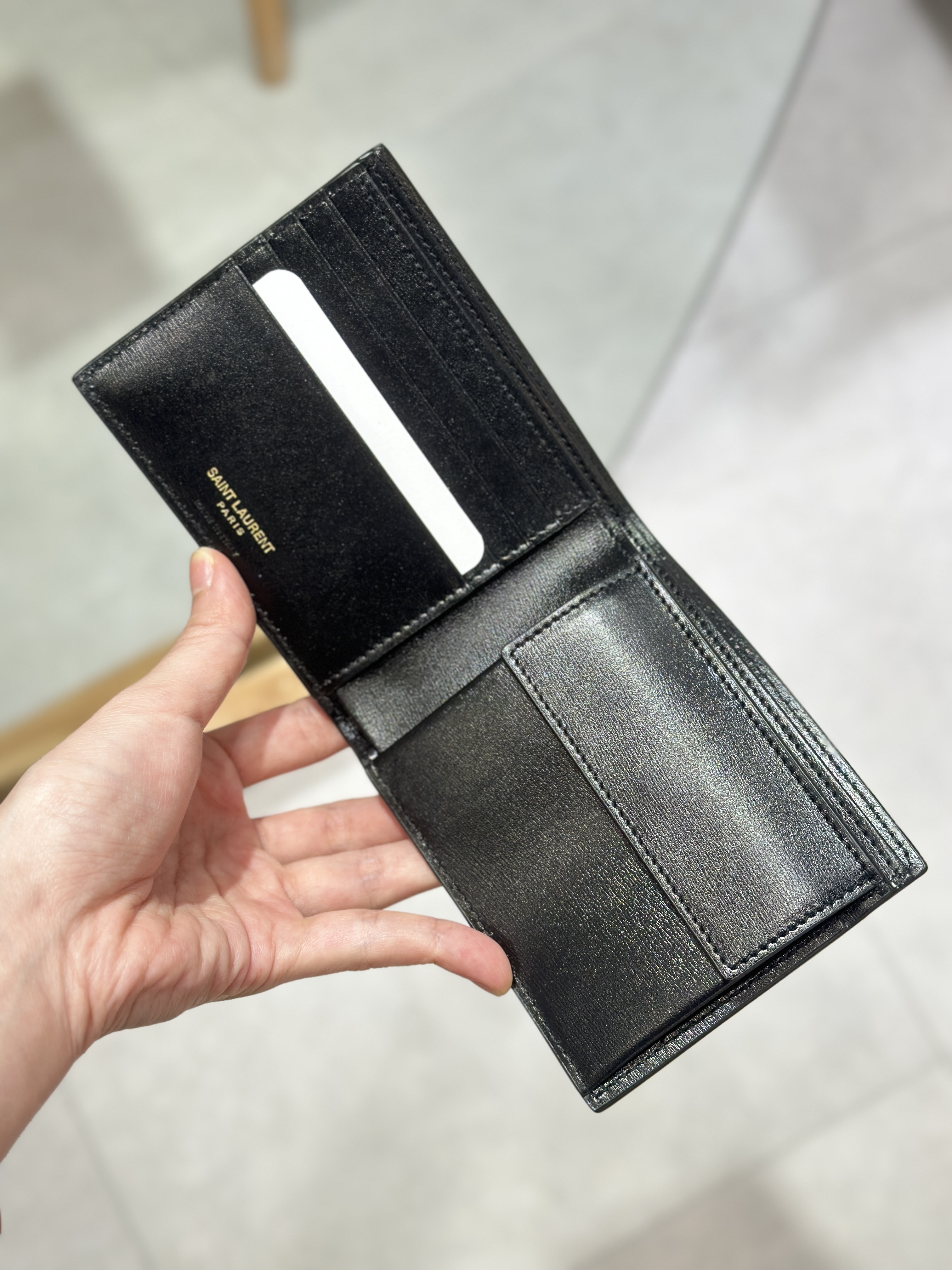 YSL Tiny Cassandre East/West Coin Wallet
