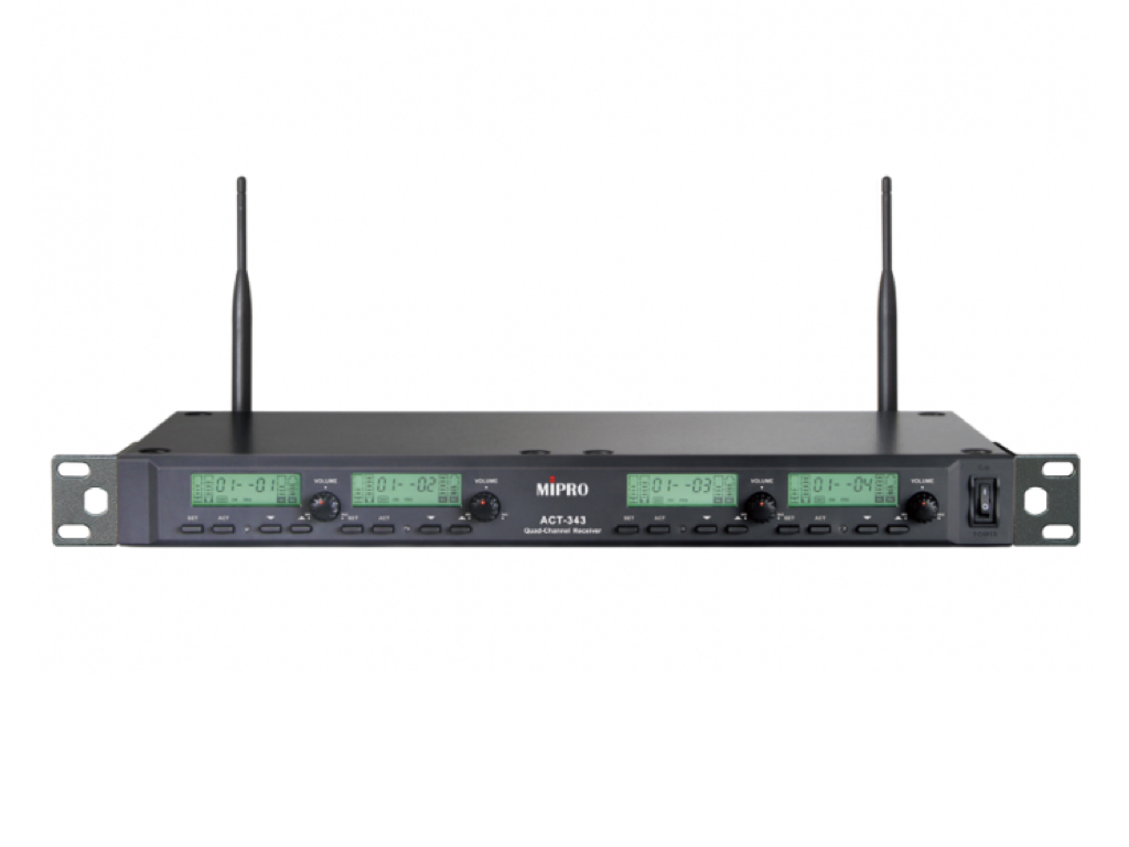 Mipro - ACT-343 類比1U窄頻四頻道接收機 無線麥克風 附贈4支無線麥克風 表演麥克風