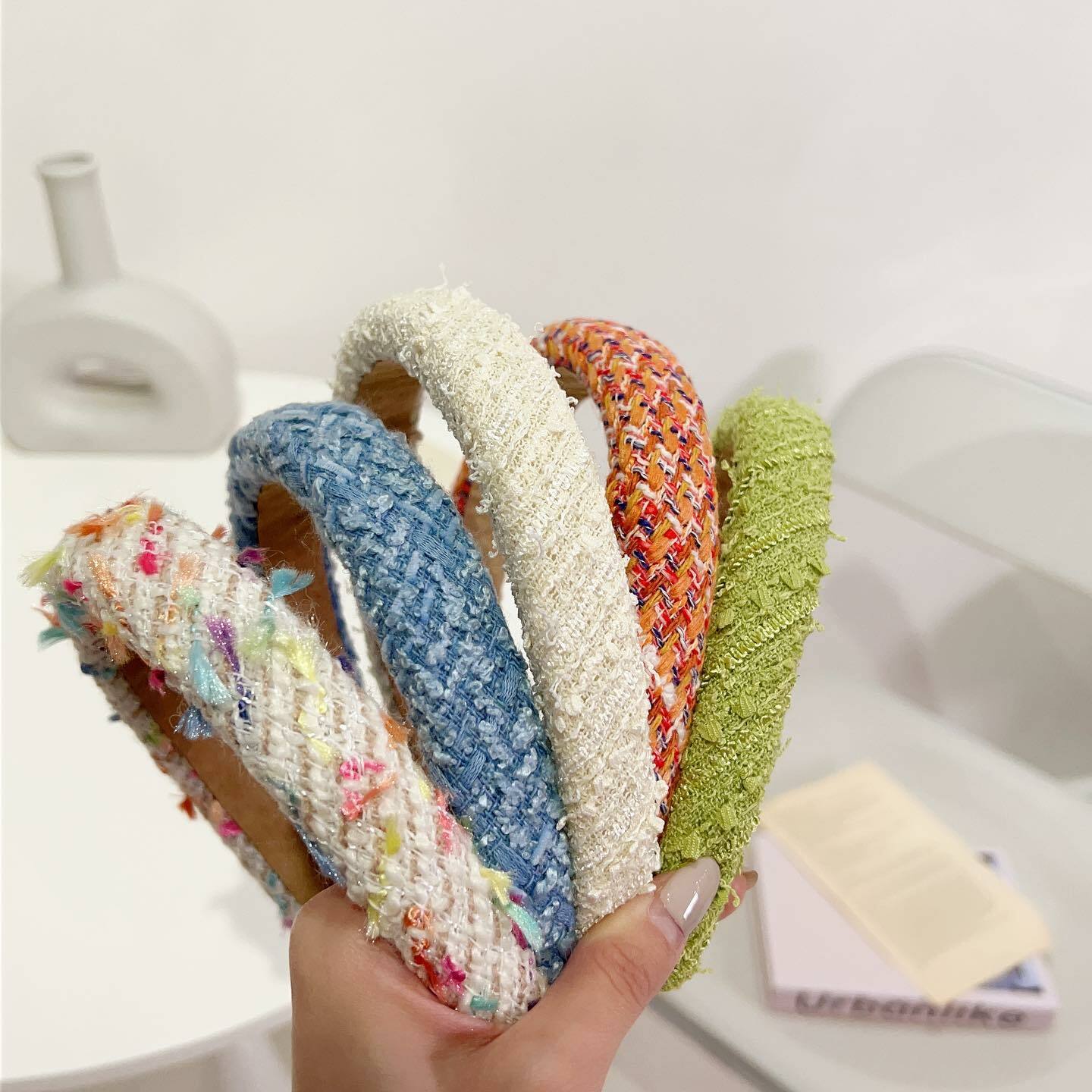 韓國小香針織髮箍。五色