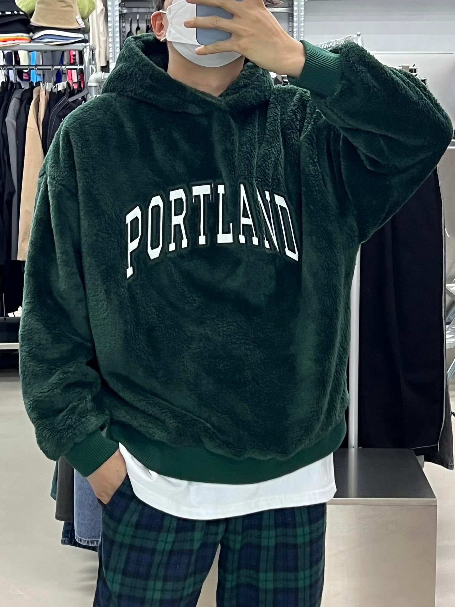 英文字連帽毛毛衛衣 T4321