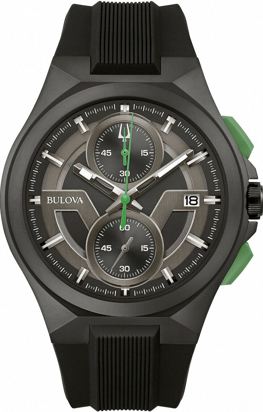 萬年鐘錶 - BULOVA 寶路華  運動休閒三眼計時男錶  98B381  錶徑 46MM