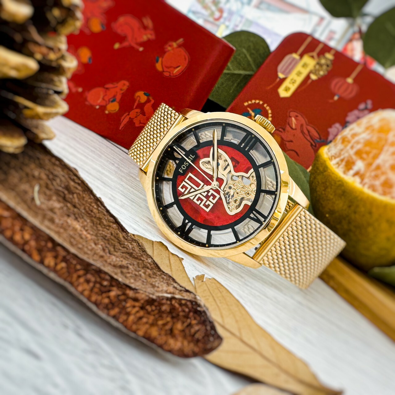 【Fossil】2023兔年新春款鏤空機械錶 ME3240 44mm 現代鐘錶