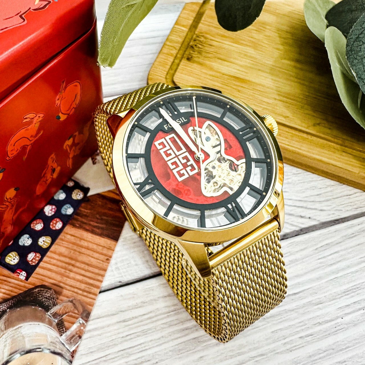 【Fossil】2023兔年新春款鏤空機械錶 ME3240 44mm 現代鐘錶