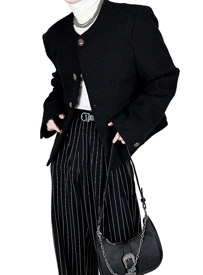 小香瞬間短粗花呢夾克