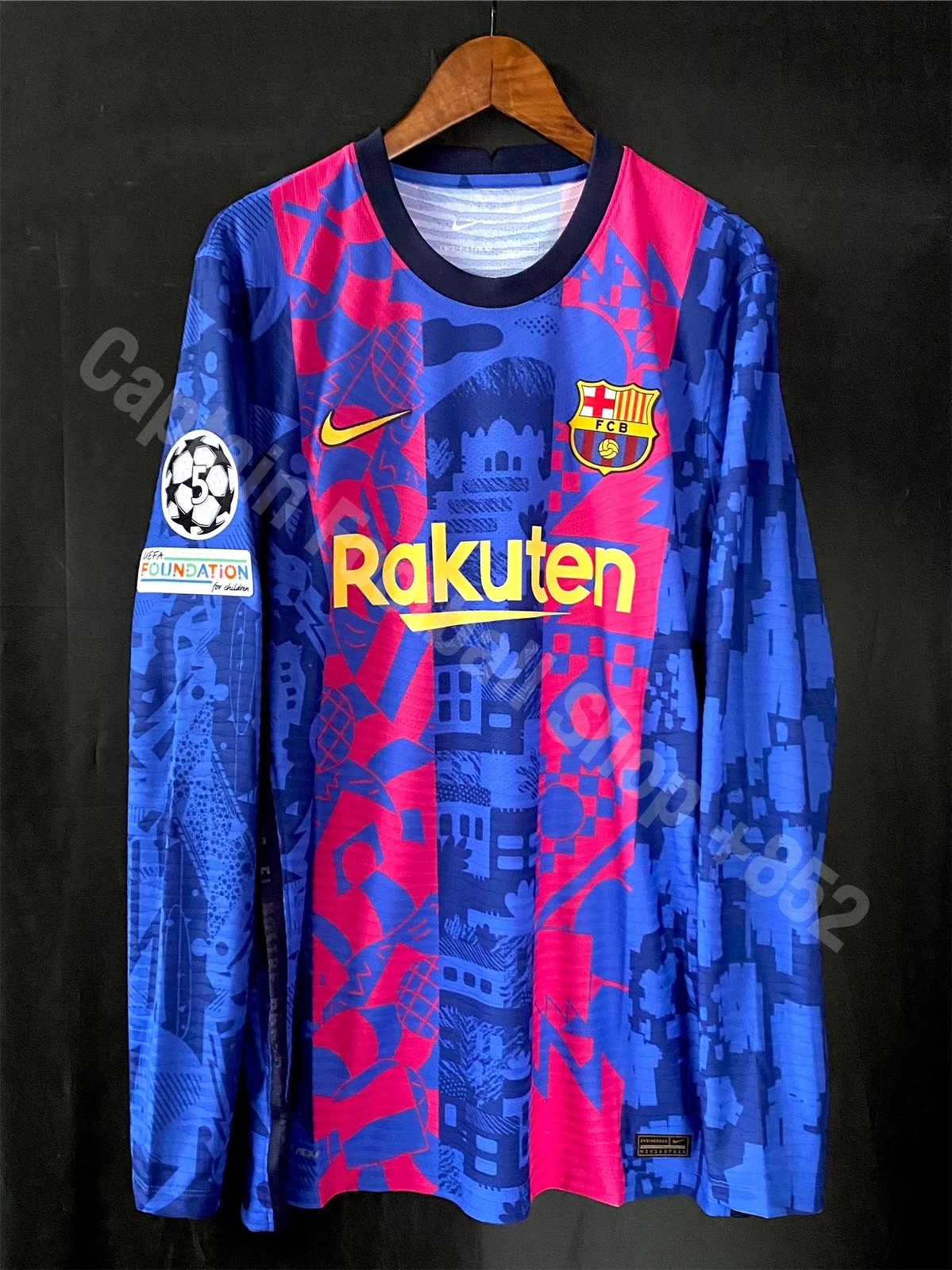 (更衣室版) 巴塞隆拿 2021-2022 Nike 歐聯長䄂更衣室球員版球衣 #3 PIQUE