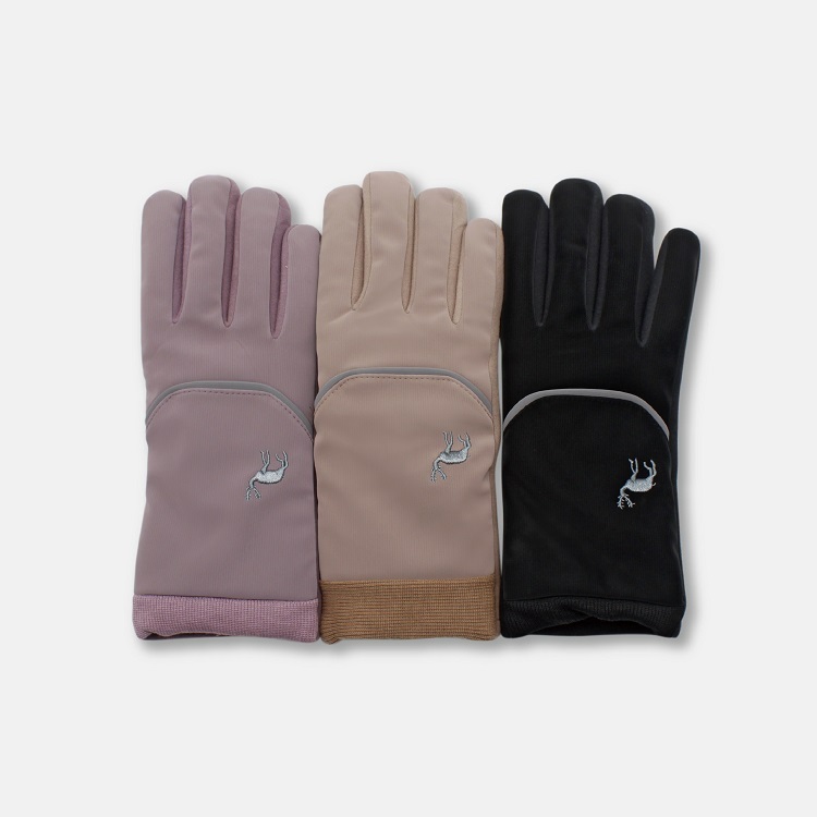 【肌暖】女士刺繡麂皮防風觸控手套丨7WG0053