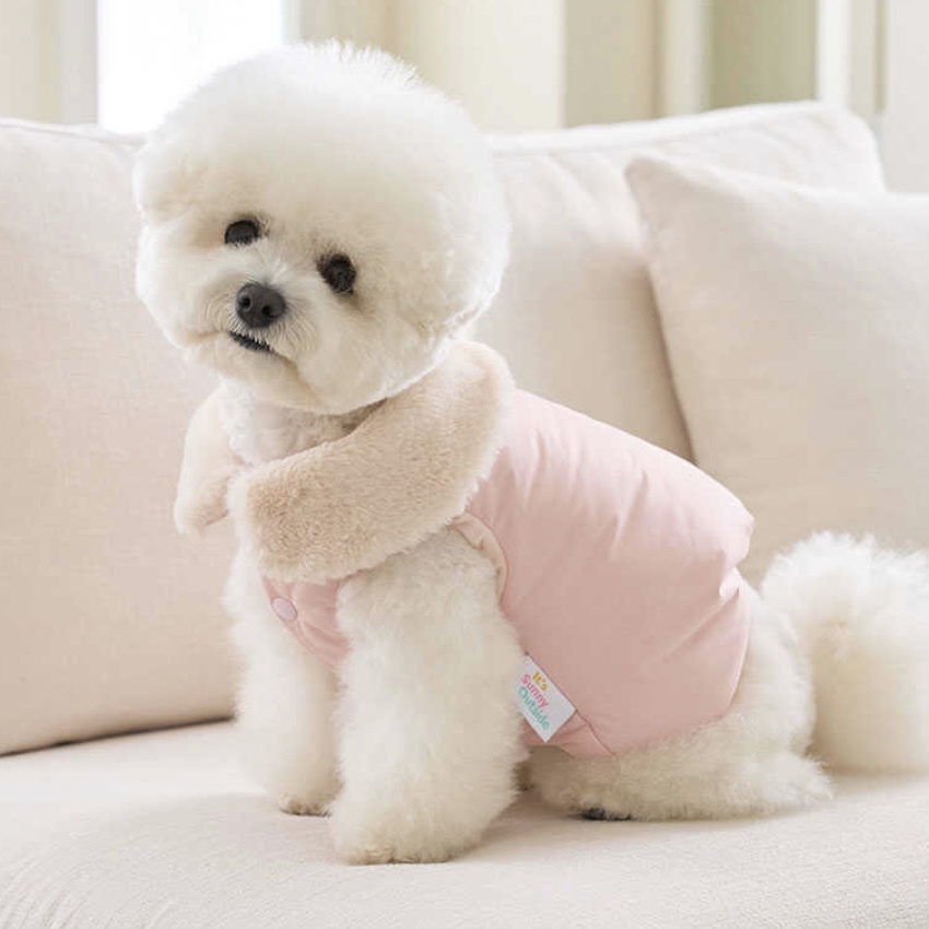 Gelato 毛領羽絨背心- Peach桃粉-It’s sunny outside