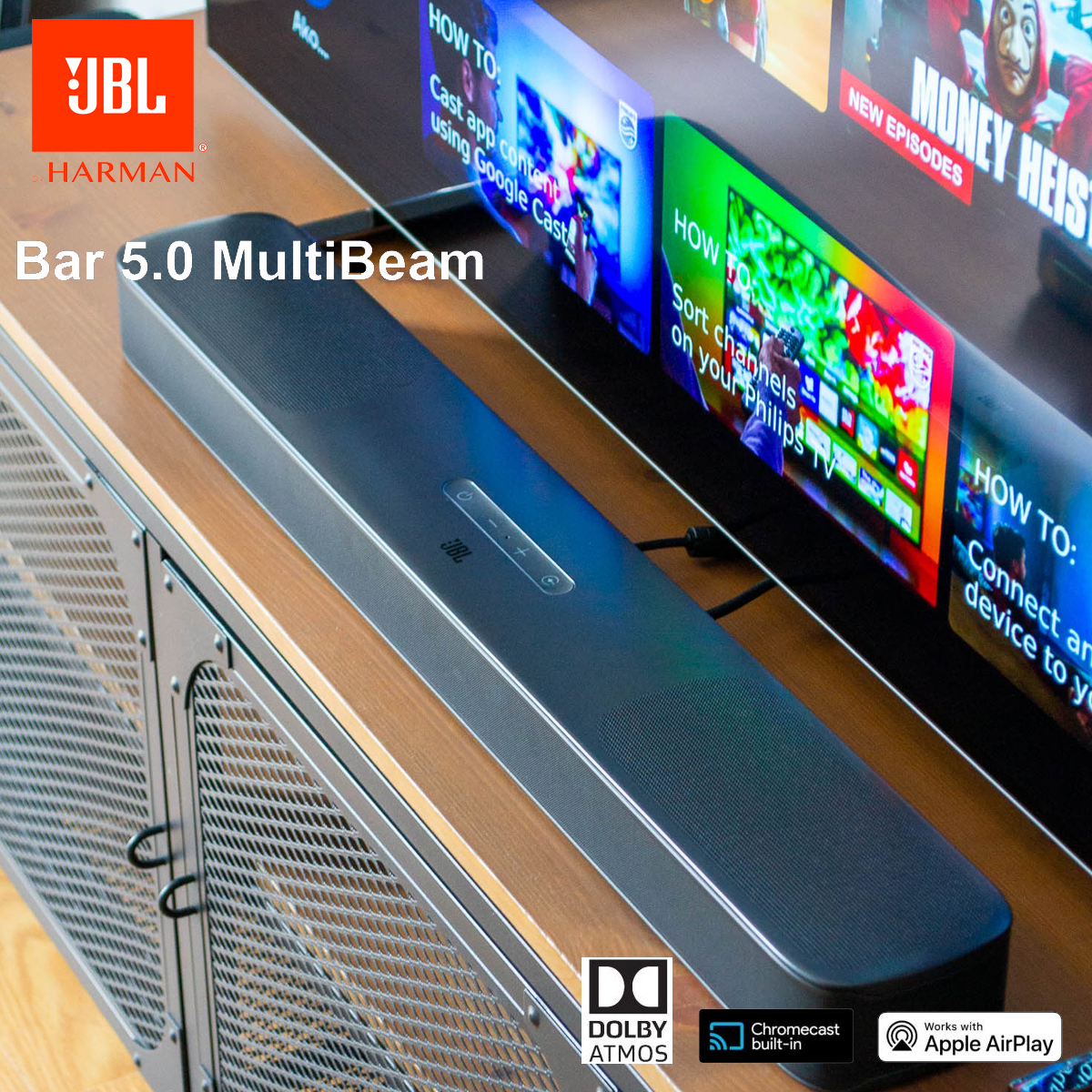 JBL Bar 5.0 MultiBeam Soundbar│家庭影院│電視音響│藍牙喇叭│杜比全景聲│AirPlay│Chromecast