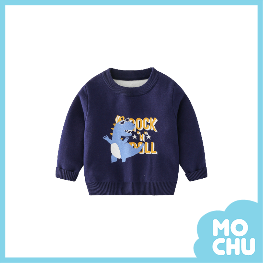 閃亮亮恐龍圓領毛衣(三色)