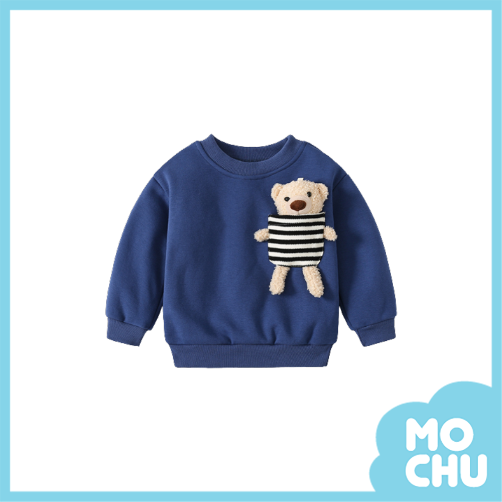 立體熊熊圓領加絨衛衣(兩色)