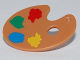 Lego  93551pb01 Utensil Paint Palette with Yellow, Blue, Green and Red Paint Spots Pattern