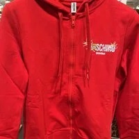 [S] MOSCHINO SMALL LOGO SWIM HOODIE JACKET ZIPPER,RED, 2T1702-2108-0113 (SM320)