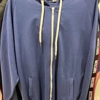 [S] MOSCHINO LOGO TAPE SLEEVE FULL ZIP HOODIE JACKET, NAVY, 1T1750-8112-0290 (SM324)