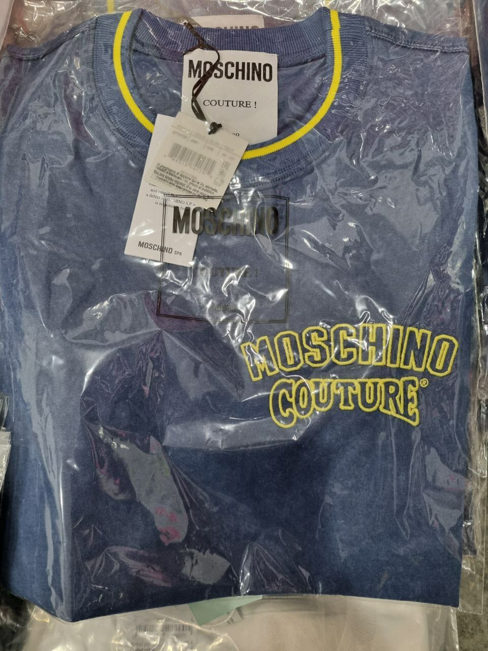 [S] MOSCHINO COUTURE LOGO COTTON T-SHIRT, BLUE, ZPT0720-2041-1342 (SM25)
