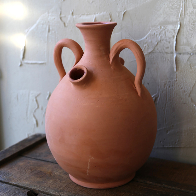 古備前　波状文　窯印　耳付水指　耳付花入　双耳水指　双耳花入　b6220 官窯青瓷貫耳瓶| 宇珍國際藝術| Yu Jen Taipei