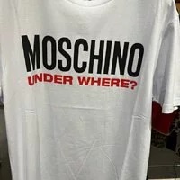 [S] MOSCHINO UNDER WHERE PRINT SHORT SLEEVE T-SHIRT,WHITE, 1T1915-8103-0001 (SM326)