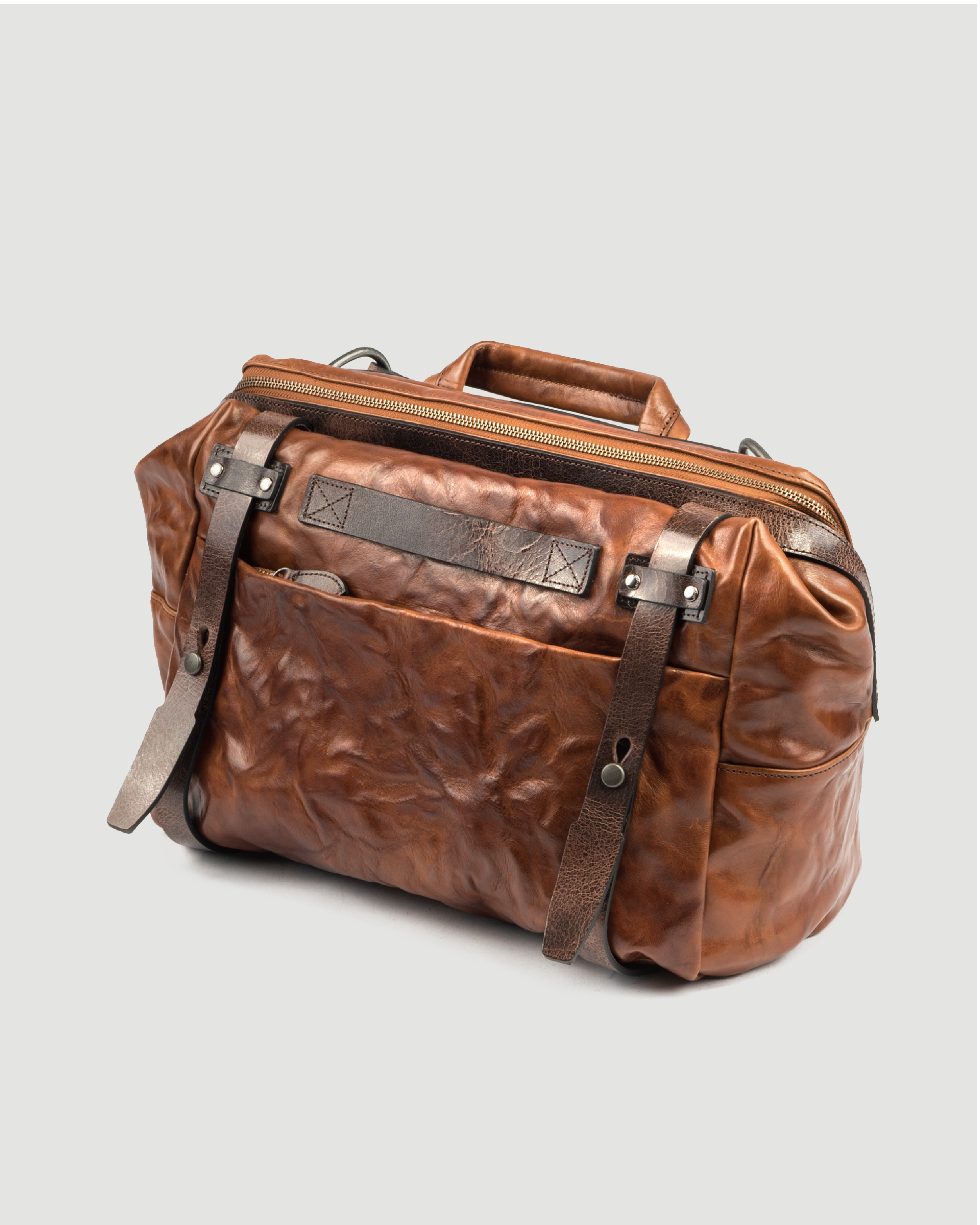 【沃坦】LIGHTNING RIDER 閃電騎士植鞣皮革單肩包 12L 褐色