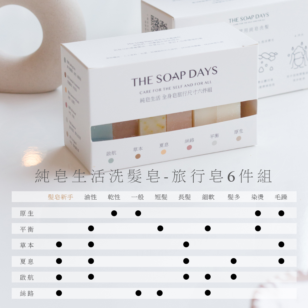洗髮皂旅行沐浴組 30g*6 / 1入（洗髮皂過渡期適用）