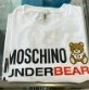 [S] MOSCHINO UNDERBEAR LOGO SHORT SLEEVE T-SHIRT,WHITE, 1T1914-8107-0001 (SM340)