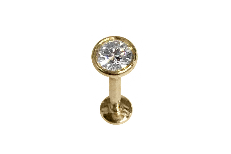< Real Diamond > 0.1 ct Diamond 14K Gold Classic Labret Earrings