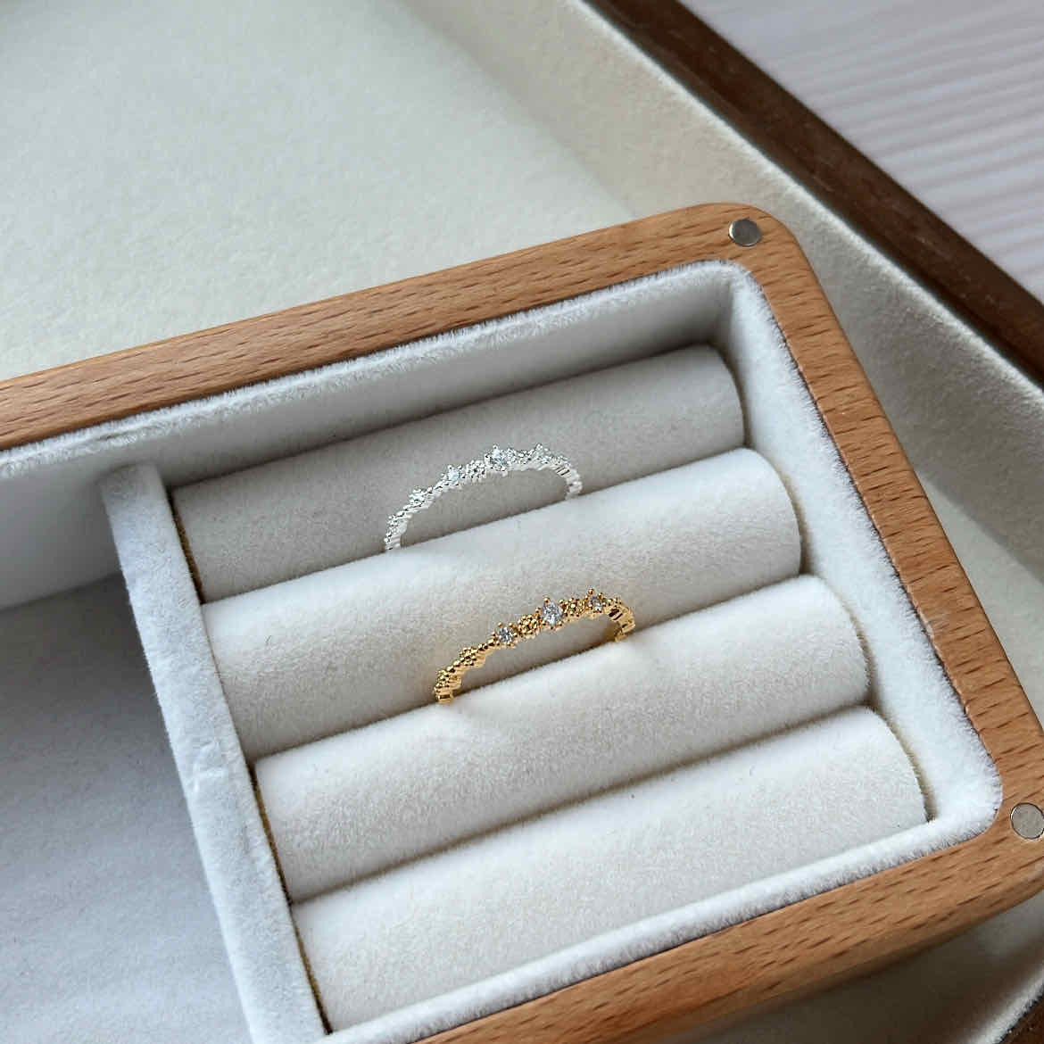 🇰🇷 925 silver 復古大鑽小花戒指｜2 color